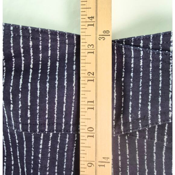 Ryegrass Wide Leg High Rise Pants Womens Sz 16 Navy Chalk Stripe Trousers NWT - Picture 8 of 8